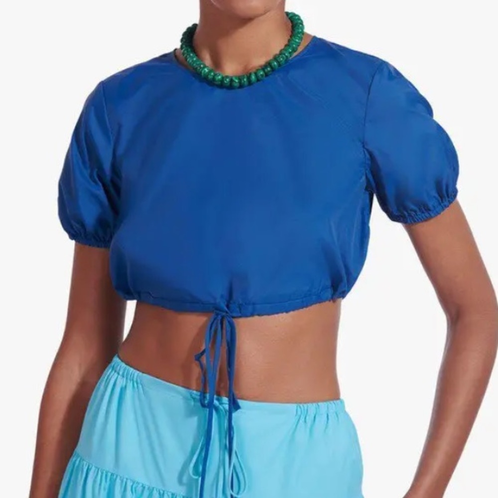STAUD Blue Crop Top